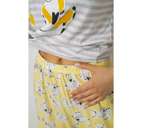 Женская пижама с принтом, цвет серый, 243R3678