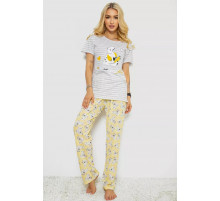 Піжама жіноча з принтом, колір сірий, 243R3678