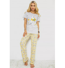 Піжама жіноча з принтом, колір сірий, 243R3678