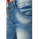 Джинси жіночі з потертостями, колір синій, 244RS04
