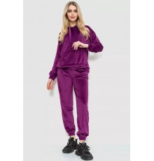 Спорт костюм женский велюровый, цвет фиолетовый, 177R022