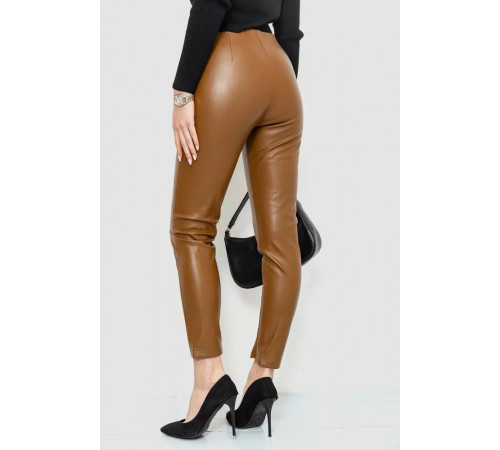 Лосини з екошкіри, колір коричневий, 186R5363
