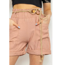 Шорти жіночі з поясом, колір пудровий, 214R1704