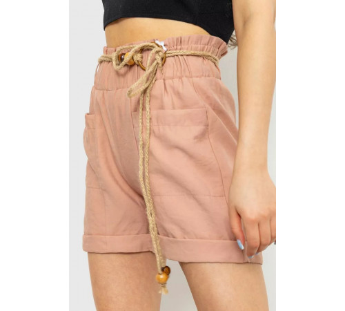 Шорти жіночі з поясом, колір пудровий, 214R1704