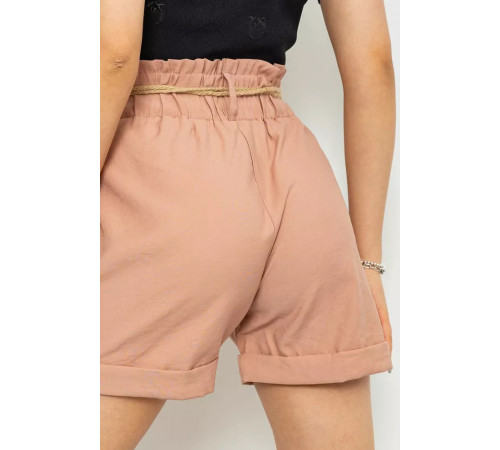 Шорти жіночі з поясом, колір пудровий, 214R1704