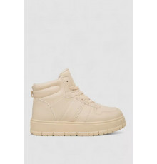 Кроссовки женские зимние на меху, бежевый, 248RMB17