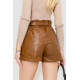 Шорты женские экокожа, цвет коричневый, 186R5222