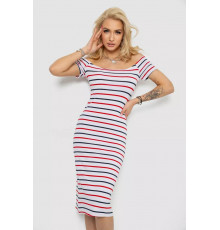 Сукня в смужку, колір біло-червоний, 244R536-2