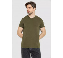 Футболка мужская однотонная базовая, цвет хаки, 244R2409