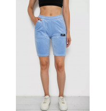 Шорти жіночі  велюрові, колір блакитний, 238R58169-1