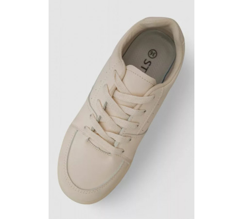 Кеди жіночі однотонні, колір бежевий, 248RAD170