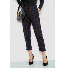 Штани жіночі в клітинку, колір синьо-коричневий, 244R157