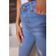 Рвані жіночі джинси скінні, блакитного кольору, 164R681