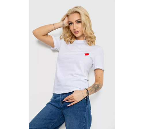 Футболка жіноча з принтом, колір білий, 238R57482