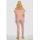 Піжама жіноча з принтом, колір персиковий, 243R15420