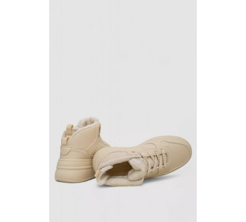 Кроссовки женские зимние на меху, бежевый, 248RAM09-3