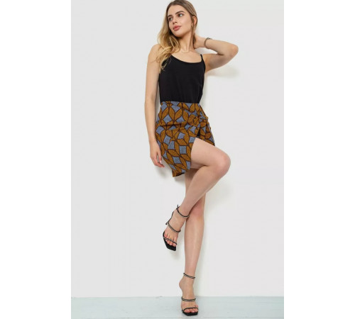 Юбка с принтом, цвет горчично-коричневый, 244R202
