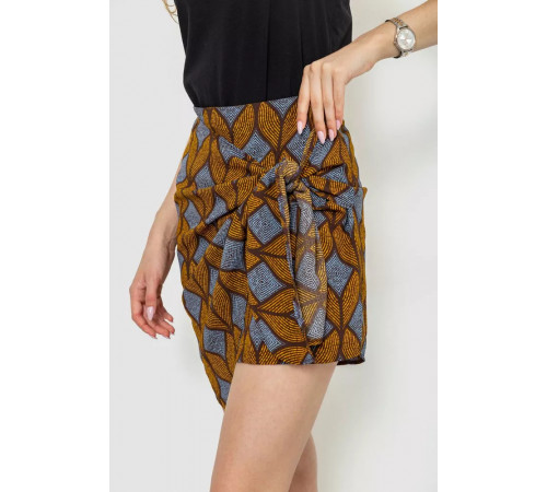 Юбка с принтом, цвет горчично-коричневый, 244R202