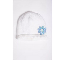 Дитяча шапка молочно-блакитного кольору, з декором, 167R7802-1