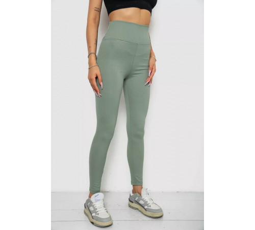 Лосини однотонні в рубчик, колір оливковий, 238R606-1