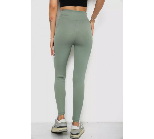 Лосини однотонні в рубчик, колір оливковий, 238R606-1