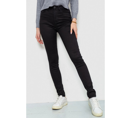 Джинсы женские однотонные, цвет черный, 244RM018.