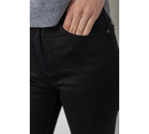 Джинсы женские однотонные, цвет черный, 244RM018.
