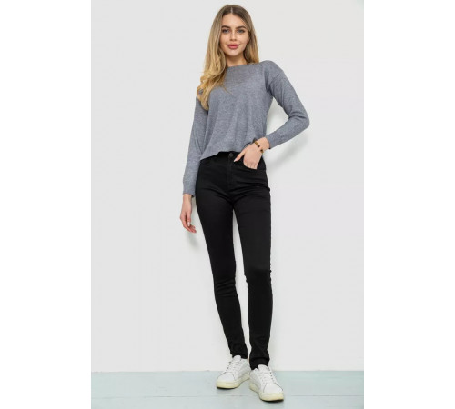 Джинсы женские однотонные, цвет черный, 244RM018.