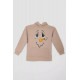 Худі дитячий на флісі з принтом Сніговик, колір бежевий, 102R1517