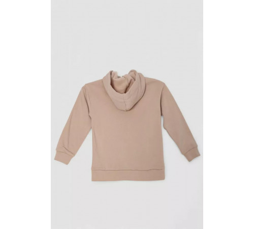 Худі дитячий на флісі з принтом Сніговик, колір бежевий, 102R1517