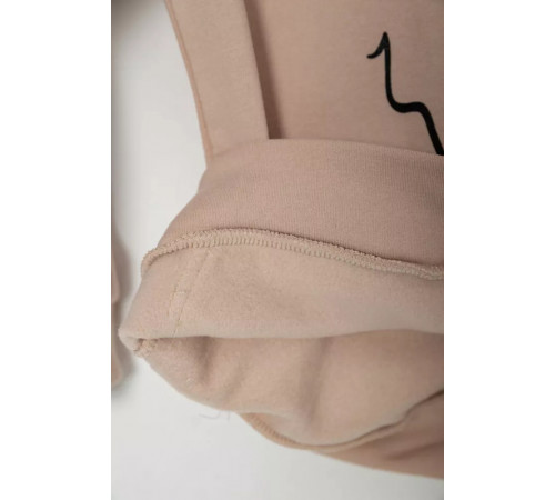 Худі дитячий на флісі з принтом Сніговик, колір бежевий, 102R1517