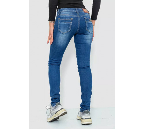 Джинси жіночі з потертостями, колір синій, 244RA603