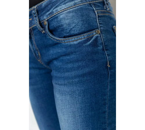 Джинси жіночі з потертостями, колір синій, 244RA603