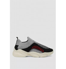 Сліпони жіночі з тканини, колір чорно-сірий, 244R321C