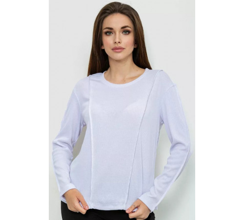 Жіночий лонгслів в рубчик, колір білий, 102R325