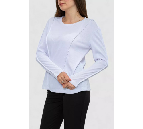 Жіночий лонгслів в рубчик, колір білий, 102R325