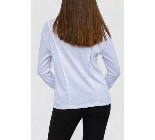 Жіночий лонгслів в рубчик, колір білий, 102R325