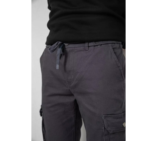 Брюки мужские с карманами, цвет темно-серый, 243R8075.