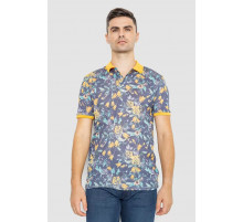 Поло мужское с принтом, цвет желто-синий, 247R310