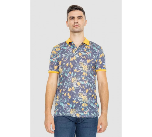 Поло чоловіче з принтом, колір жовто-синій, 247R310