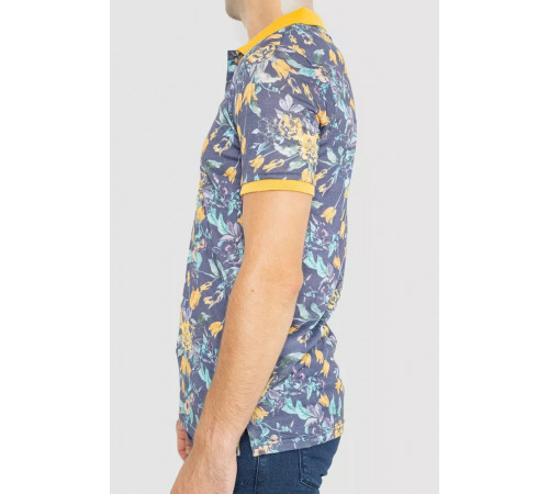Поло чоловіче з принтом, колір жовто-синій, 247R310