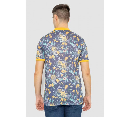 Поло чоловіче з принтом, колір жовто-синій, 247R310