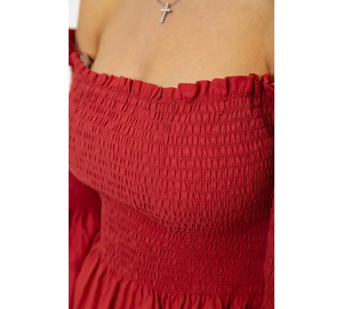 Блуза однотонная, цвет терракотовый, 244R254-1.