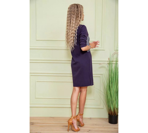 Короткое платье прямого кроя, чернильного цвета, 172R003-1.