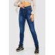Джинсы женские с потертостями, цвет синий, 214R1413.