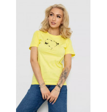 Женская футболка с принтом, цвет желтый, 238R559