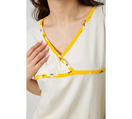 Женская пижама с принтом, цвет молочный, 243R1600-002.