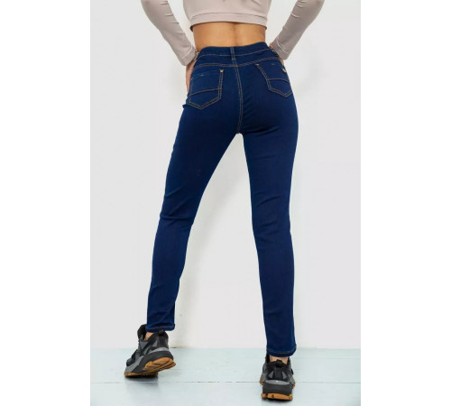 Джинси жіночі однотонні стрейч, колір синій, 244R108-1
