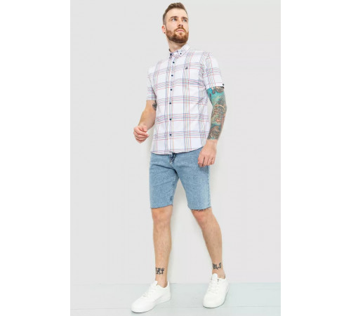 Сорочка чоловіча в клітку, колір молочний, 214R244564