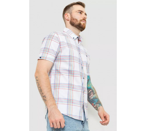 Сорочка чоловіча в клітку, колір молочний, 214R244564